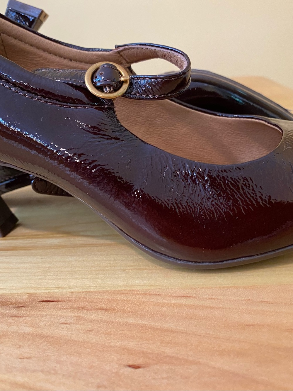 Sofft Glossy Mary Jane Heel in Wine